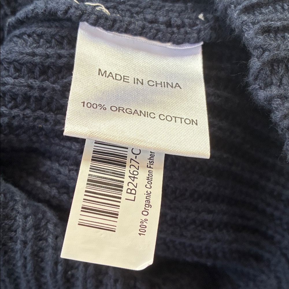 100% cotton navy fisherman crewneck sweater - Picture 9 of 9